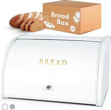 white metal bread box on amazon|stainless steel bread boxes.